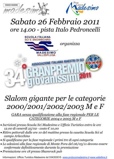 SCI: GRAN PREMIO GIOVANISSIMI A MADESIMO